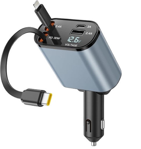 Cargador Multifuncional Retrátil para Auto Fast Energy Pro - Carga Rápida 4 en 1