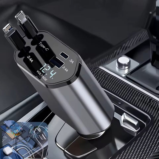 Cargador Multifuncional Retrátil para Auto Fast Energy Pro - Carga Rápida 4 en 1